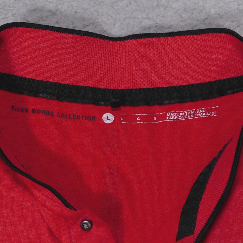 Nike Tiger Woods Collection Max Blade Collar Polo Shirt Red Men's L 726187-672 - Picture 9 of 13